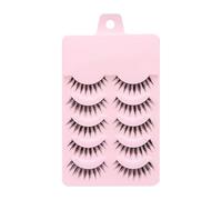 5 PCS False Eyelashes Individual, 5-10 mm C/D Curl Soft Lash Clusters, Easy DIY Eyelash Extensions for Natural Look at Home, Includes Glue for Secure Bonding
