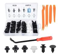 5 PCS Fasteners Remover Clips Kit, 100PCS Car Fixing Clips, 6 Types Car Plastic Mounting Set, Bumper Mounting Clips Kit, Door Trim Panel Clips Car Body Rivets Mounting Kit, Nylon Expansion Rivets