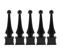 5 Pcs Fence Finial Toppers 3/4", PNXKTXO Protective Black Coating Aluminum Alloy Four Sided Fence Caps Fit for 3/4 inch Square Picket Tubing, Waterproof Metal Fences Finials