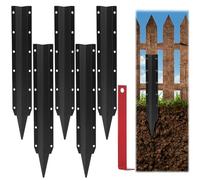 5 Pcs Fence Post Repair Stakes Robust Steel Support Kit with Easy Installation Accessories Fence Post Repair Kit for Fix Broken Wooden Support