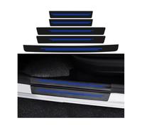 5 Pcs Fiber Car Door Sill Protectors for Audi A3 Limousine 3 (III) 8V I 2013-2020, Carbon Fiber Threshold Scuff Plate Cover Car Kick Plates(Blue)