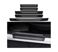 5 Pcs Fiber Car Door Sill Protectors for VW ID.7 2023-2024 2025, Carbon Fiber Threshold Scuff Plate Cover Car Kick Plates(White)