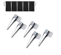 5 Pcs Finger Claws Set - Punk Rock Metal Claw Rings, Gothic Talon Nail Tips for Cosplay, Halloween & Party Accessories, Includes Velvet Pouch (Single Hand)