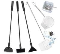 5 Pcs Fish Net, 13-39cm Fish Nets Aquarium and Cleaner Set, Extendable Handle for Tank Pond