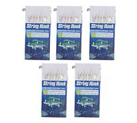 5 Pcs Fish Skin String Hooks with Luminous Beads Feather Fishing Rigs Baits 6 Hooks Saltwater Fishing Lure (12#)