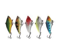 5 Pcs Fishing Lures Kit, VIB Slow Sinking Bionic Swimming Lures with Treble Hooks, Life-like Artificial Baits Kit for Freshwater Saltwater Fishing