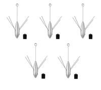 5 Pcs Fishing Sinker Weights, 8oz Sputnik Sinkers Surf Fishing Weight, Long Tail Fishing Spider Sinker for Ocean Sea Sand, Silver