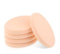 5 PCS Flat Make Up Sponges for Foundation, Beige Smooth Makeup Sponges, Oval Cushion Powder Puff Blender Makeup Spong for Professional Makeup