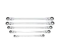 5 Pcs Flexible Head Ratcheting Wrench Set 72 Tooth Reversible Double Box End Spline Wrenches for Professional Mechanics & DIY Home Renovation