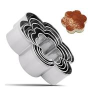 5 Pcs Flower Cookie Cutter,Stainless Steel Christmas Biscuit Pastry Cutters for Cake, Chocolate, Fondant, Cake Decor, Flower Mini Cookie Cutters for Kids, Clay Cutter (8cm 7cm 6cm 5cm 3.8cm)
