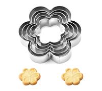 5 Pcs Flower Cookie Cutters Set for Baking Mousse,Cookie Cutter,Stainless Steel Flower Shaped Cake and Biscuit Cutters,Various Size are Suitable for Decorating Christmas Birthdays and Fun Time