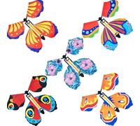 5 Pcs Flying Butterfly Card Surprise,Butterfly Toy Exploding Birthday Card Flutter Flyers Magic Flying Butterflies,Clockwork Glider Rubber Band Powered for Performance Props Anniversary,Random Color