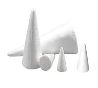 5 Pcs Foam Cones Foam Tree Cones White Cone Shapes for Table Centerpiece, 13 mm 25 mm 68 mm 73 mm 98 mm