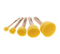 5 PCs Foam Stencil Stippling Brush Set - Sponge Stippler - 10-20-25-40-50 mm - 0.4, 0.8, 1, 1.6 and 2 inch - Wooden Handle Paint Craft Stenciling Art Wax Chalk Acrylic Paint