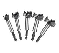 5 Pcs Forstner Drill Bit Set,Carbon Steel Multi-Tooth Flat Wing Wood Drilling Forstner Bit,Hex Shank Woodworking Wood Cutter Tool,Drill Bit SeWoodworking Tools,15 20 25 30 35mm