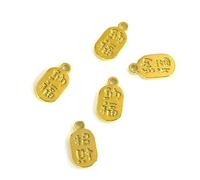 5 Pcs Fortunes Ingot Nails Charm Bright Golden New Year Art Charm Rhinestones Art Decorations