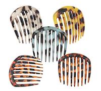 5 Pcs French Twist Comb Retro Celluloid Hair Comb 9 Teeth Non Slip Comb Clips Hair Styling Accessories for Women and Girls Multicolour
