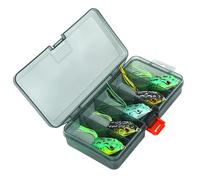 5 PCS Frog Lures Topwater Fishing Artificial Soft Bait 5.5CM Soft Silicone Fishing Lures Prop Frog Lures for Bass Realistic Design with Weedless Hooks for Freshwater Saltwater