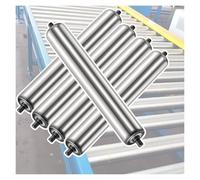 5 Pcs Galvanized Steel Conveyor Rollers, 1.5 Inch Diameter (38MM), 25.6 Inch Length (650MM) - Smooth Movement Replacement Rollers for Loading Applications
