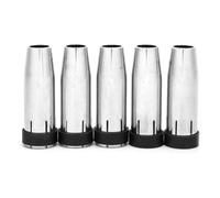 5 Pcs Gas Nozzle Replacement for MB 24KD MIG Welding Torch Accessory, Silver Plastic + Metal Welding Torch Parts, 1.25 mm Thickness