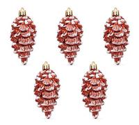 5 PCS Glitter Pinecone Christmas Ornament 3 Inch, Xmas Tree Pinecone Decor,DIY Crafts Fall Party Decorations