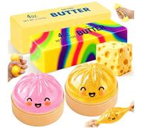 5 Pcs Glitter Soft Dumpling Bao Squishy, Butter Cheese Squishy Set Decompression Sensory Toy Anxiety Relief Cute Steamer Bun Design For Relaxation Boys Girls Children Adults Students Home Office