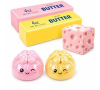5 Pcs Glitter Squishy Sensory Toy, Butter Cheese Squishy Set