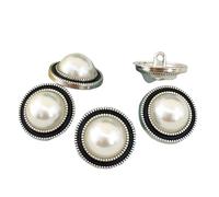 5 PCS Gold Pearl Buttons Plastic Shank for Garment Clothing Accessories Fit Sewing Scrapbooking Garment DIY Decoration
