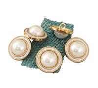 5 PCS Gold Pearl Buttons Plastic Shank for Garment Clothing Accessories Fit Sewing Scrapbooking Garment DIY Decoration