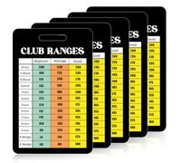 5 Pcs Golf Club Range Chart Card Range, Double-sided Golf Reference Distance Card, Portable Golf Scorecard Holder for Average Beginners Girls Youth Boys Men