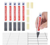 5 Pcs Grey Grout Pen for Tiles, Grey Tile Grout Pens, Wall Repair Pen, Grouting Tiles Pens with 10 Replacement Nibs for Restoring Tile Bathrooms Kitchen Floor Wall Lines