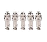 5 Pcs GX12 5Pin Aviation Connector Socket, Male Thread Female Plug Panel Adapter Connector Metal Aviation Cable 5A 450V
