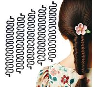 5 Pcs Hair Braiding Tool with Hook, Magic Twist Roller Bun Maker, DIY Hair Styling Accessories for Creating Elegant Hairstyles, Suitable for All Hair Types (Black)