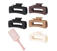 5 Pcs Hair Claw Clips for Thick Hair, Strong Grip Matte Banana Clips,Large Claw Clip,Hold Hair Clips with Wide Comb for Women Hair Clips Thin Thick Curly Hair