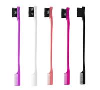 5 Pcs Hair Edge Brush Double Head Slick Back Hair Brush Cheetah Edge Brushes Comb for Hair-Styling Smooth Comb Grooming (5 Colors)