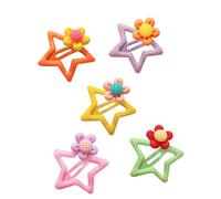5 Pcs Hair Pins 2000s Girls Snap Clip Headdress Simple Star Women Hair Jewelry Colorful Hair Styling Hairpin