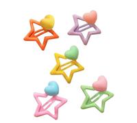5 Pcs Hair Pins 2000s Girls Snap Clip Headdress Simple Star Women Hair Jewelry Colorful Hair Styling Hairpin