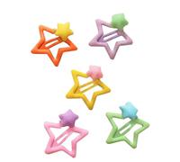 5 Pcs Hair Pins 2000s Girls Snap Clip Headdress Simple Star Women Hair Jewelry Colorful Hair Styling Hairpin