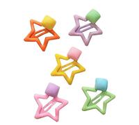 5 Pcs Hair Pins 2000s Girls Snap Clip Headdress Simple Star Women Hair Jewelry Colorful Hair Styling Hairpin