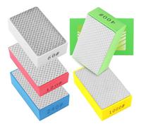 5 PCS Hand Polishing Pads Foam Backing Sanding Blocks, 60#,120#,240#,400#,1000# Diamond Grinding Sponge, Diamond Polishing Pad, Glass Polishing Kit for Ceramic Tile Glass Marble Grinding