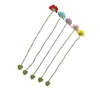5 Pcs Handmade Crochet Flower Bookmark Knitted Flower Page Marker Teacher Student Book Lover Reading Aid Handmade Crochet Sunflower