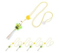 5 Pcs Hanging Cat with Retractable Plush Bee and Bell for Indoor Play | Door-mounted Elastic Rope, Hands-free Solo Fun, Plush Plastic Metal Build, for Kittens and Frames