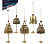 5 Pcs Hanging Wind Chimes, Chinese Feng Shui Bell, Vintage Dragon Feng Shui Hanging Bells, Good Luck Fengshui Bell for Home Garden Patio Yard Window Decoration