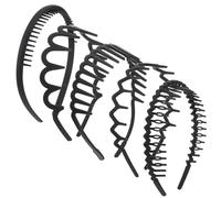 5 Pcs Headband with Teeth Plastic Non-Slip Headband with Wavy Teeth Zigzag Headbands Fashion Effortless Hairband Accessory Shark Teeth Hair Comb Zig Zag Hair Hoop for Women Girls Men