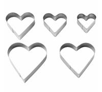 5 Pcs Heart Shaped Cake Tin Cookie Cutter,Cutters for Baking Set,Valentines Decorations Biscuit Stainless Steel Mould,Valentine Love,for Valentine's Day,Easter Cupcake,Pastry,Scones