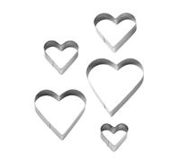 5 Pcs Heart Shaped Cake Tin Cookie Cutter,Cutters for Baking Set,Valentines Decorations Biscuit Stainless Steel Mould,Valentine Love,for Valentine's Day,Easter Cupcake,Pastry,Scones