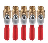 5 Pcs Heavy Duty Brass Mini Ball Valve Shut Off Switch G1/4 Double Male Thread, Air Compressor Ball Valve for Pipe Fittings, Durable Brass Shut Off Valve for Industrial Use