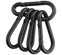 5 Pcs Heavy Duty M6 Carabiner Clips with 50kg Load Capacity, 5.5mm Diameter, Solid Iron Camping Hook with EP Coating, Multi-Purpose Black Snap Hooks, Perfect for Keyrings, Indoor Hanging & Linking
