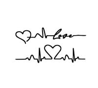 5 PCS Herbal Juice Tattoo Stickers Heartbeat Melody Couple Men And Women Waterproof Wrist Ecg