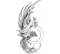 5 Pcs Herbal Phoenix Temporary Tattoo Sticker For Men And Women Herbal Semi-Permanent Arm Simulation Tattoo Non-Reflective